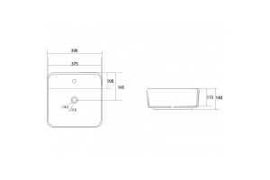 Накладная раковина Abber Rechteck 39 белая - 3