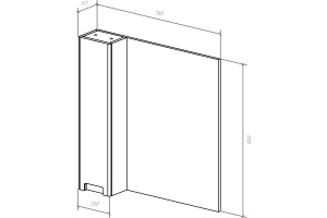 Зеркало-шкаф Bellezza Пегас 80 L, красное - 3