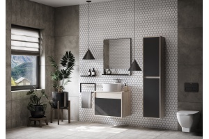 Комплект мебели Aquaton Лофт Урбан 65 светлое дерево-серый