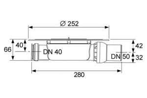 Сифон низкий горизонтальный DN50 - 3