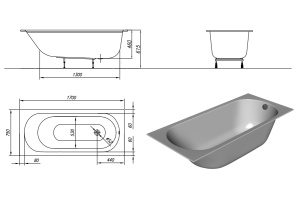 Ванна акриловая Kolpa San Betty E2 170x75 белый - 3