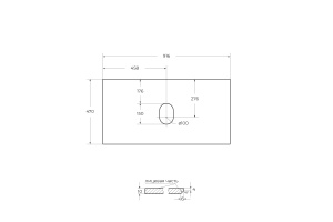Столешница под раковину BelBagno 90 серый - 3