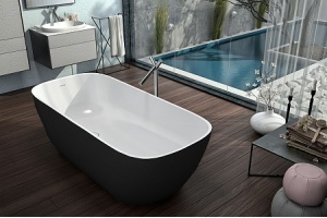 Ванна из литьевого мрамора Kolpa San Gloria 180х80 черно-белая - 2