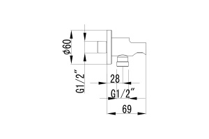 Подключение для душевого шланга с креплением для лейки Lemark LM4885C для LM4819C, хром - 2