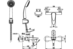 Душевой комплект Bravat Drop F00308C для ванной комнаты 3 в 1 - 3