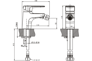 Смеситель Bravat Eler F3239218CP-1-RUS для биде - 2