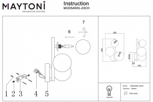 Бра Maytoni Dallas MOD545WL-03CH - 2