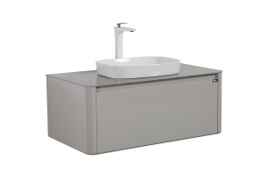 Тумба с раковиной Black&White Universell 100 серая глянцевая - 3