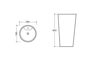 Напольная раковина Vincea 40х40х82 белая - 2