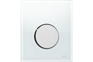 Кнопка смыва TECE Loop Urinal 9242660 белое стекло, кнопка хром