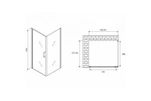 Душевой уголок Abber Sonnenstrand 60х75 хром стекло прозрачное - 2