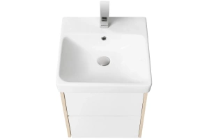 Тумба с раковиной Aquaton Сканди 45 белый - светлое дерево - 3