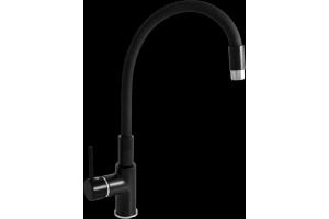 Смеситель для кухни Rav Slezak Seina с гибким изливом черный матовый - хром