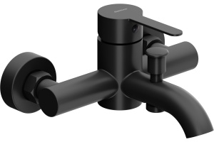 Смеситель для ванны с душем STWORKI by Damixa Стокгольм HFSG10030 черный, однорычажный, латунь, настенный, матовый