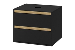 Тумба под накладную раковину Excellent Tuto 60 черный матовый - светлое дерево 