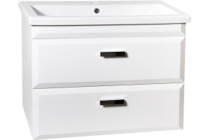 Тумба с раковиной Style Line Лотос 80 Люкс Plus подвесная, белая