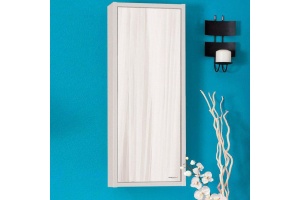 Зеркало-шкаф Бриклаер Бали 40 R светлая лиственница, белый глянец