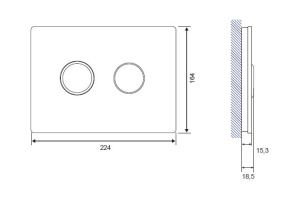 Кнопка смыва Cersanit Accento Circle BU-ACN-CIR-PN/Bl/Gl стеклянная, черная глянцевая - 2