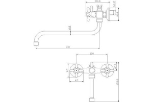 Смеситель для ванны Rossinka  хром (Y02-82) - 2