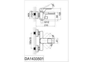 Смеситель для ванны D&K DA1433501 - 2