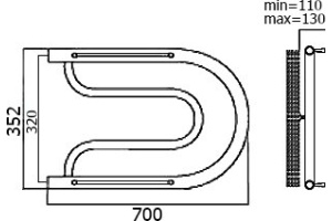 Водяной полотенцесушитель Terminus Фокстрот 320x700 Хром - 3