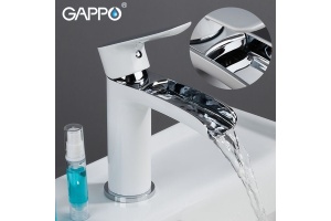 Смеситель для раковины Gappo хром белый - 3