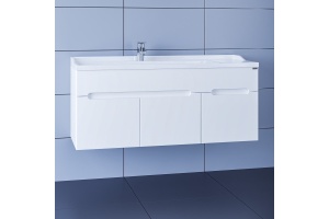 Тумба с раковиной подвесная Санта Лондон 120 белый