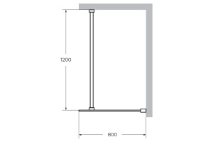 Душевая перегородка Cezares Liberta 80 черный (LIBERTA-L-1-80-120-BR-NERO) - 3