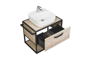 Тумба с раковиной Одри 42 Aquaton Лофт Фабрик 65 светлое дерево - 3