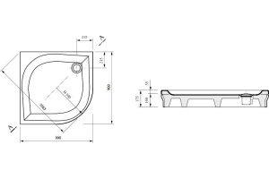 Поддон для душа Ravak Elipso-90 EX под облицовку - 3
