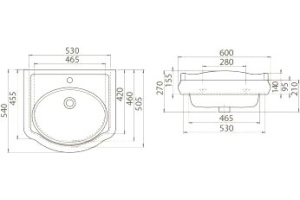 Мебельная раковина Opadiris Виктория 60 - 3