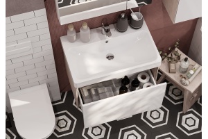 Комплект мебели Aquaton Асти 70 белый-светлое дерево - 2