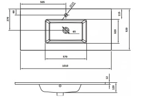 Раковина - столешница Armadi Art Lucido 100 белый - 2