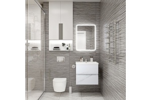 TECHNO База под раковину подвесная с двумя выкатными ящиками,Монти мрамор AM-Techno-700-2C-SO-MR960