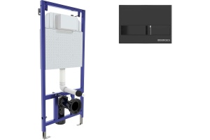 Инсталляция для унитазов Berges Novum с черной кнопкой смыва