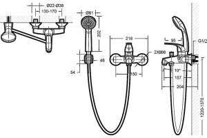 Смеситель для ванны Bravat Fit хром (F6135188CP-B-RUS) - 3
