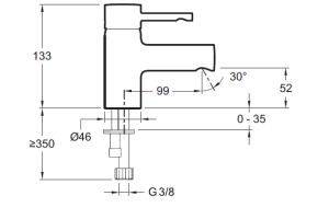 Смеситель Jacob Delafon Cuff E98297-CP для раковины - 2
