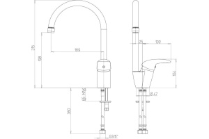 Смеситель для кухни Paini Sicily 6344570PNLMKM - 2