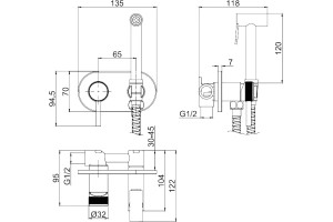 Гигиенический душ Allen Brau Priority сталь матовый - 2