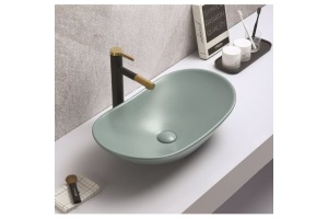 Раковина накладная CeramaLux NC 61.5 см зеленый матовый (7811AMLG-6) - 2
