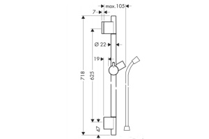Душевая штанга Hansgrohe  62.5 см (28632000) - 2