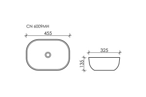 Раковина накладная Ceramica Nova Element 45.5х32.5 серая - 2