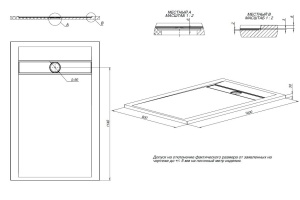 Поддон для душа Allen Brau Infinity 140х90 серый - 2