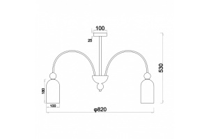 Люстра на штанге Escada Ode 686/8PL Chrome - 3