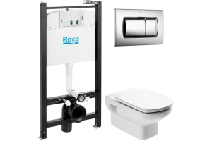 Комплект Roca Dama senso подвесной унитаз + инсталляция + кнопка