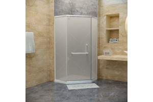 Душевой уголок  90*90*195 RGW HO-084-W Трапеция/Белый/Сатинат/8 мм (2 уп.) - 2