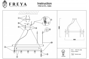 Подвесная люстра Freya Deserto FR5141PL-10BS - 3