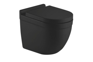 Унитаз подвесной Ceramalux черный, матовый, смыв AquaBlade (2198MB) - 2