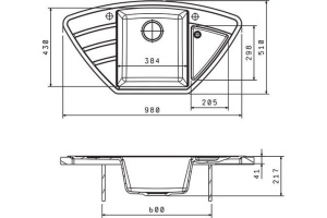 Мойка кухонная Florentina Липси 980С мокко - 2