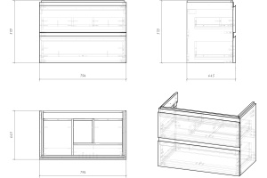 Тумба Cersanit под раковину подвесная MODUO 80 для MODUO 80 белый - 2